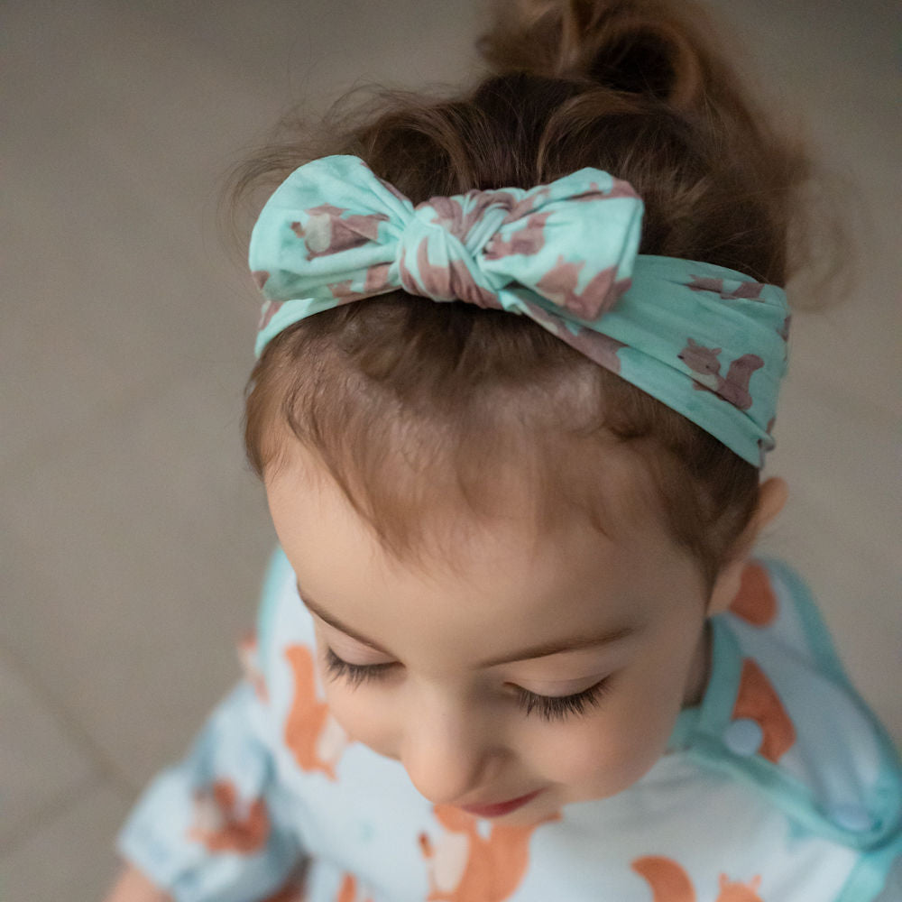 Squirrel Top Bow Turban Headband