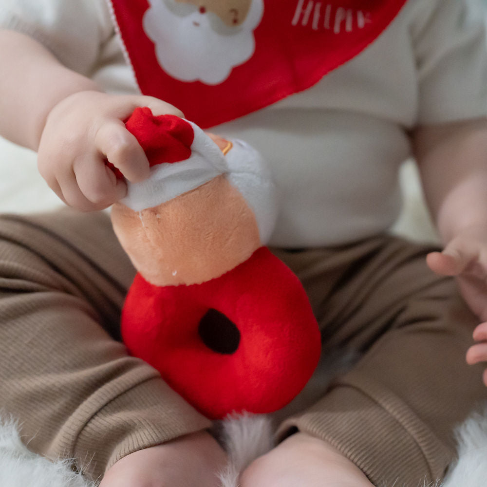 My First Christmas Santa Plush Baby Rattle