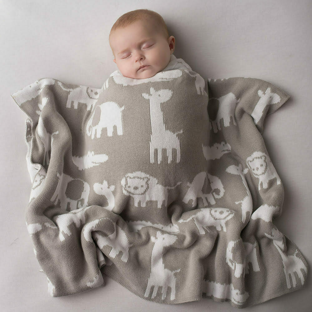 Grey and White Safari Blanket