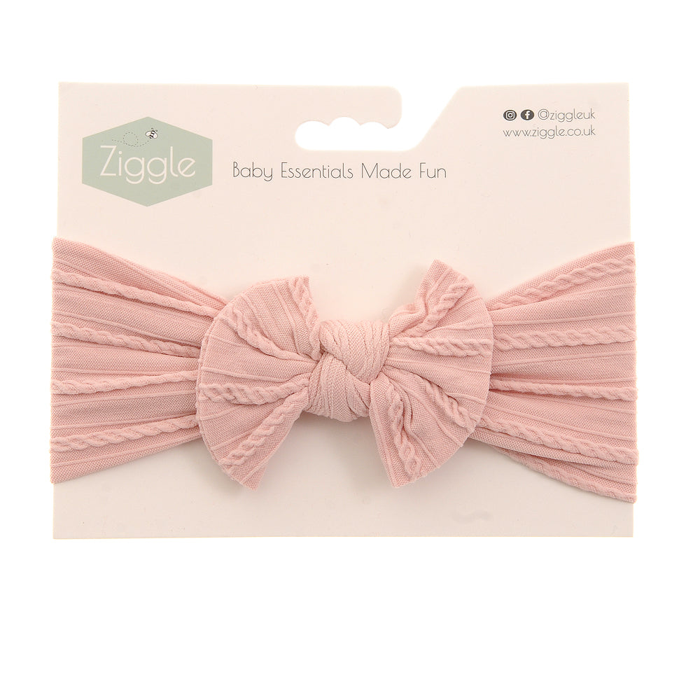 Rose Pink Top Bow Turban Headband