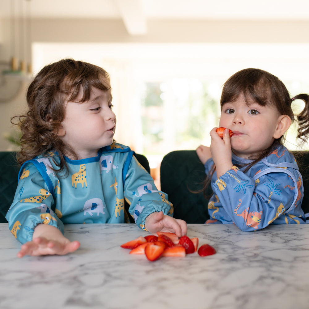 Coverall Feeding Bib Giraffe and Elephant