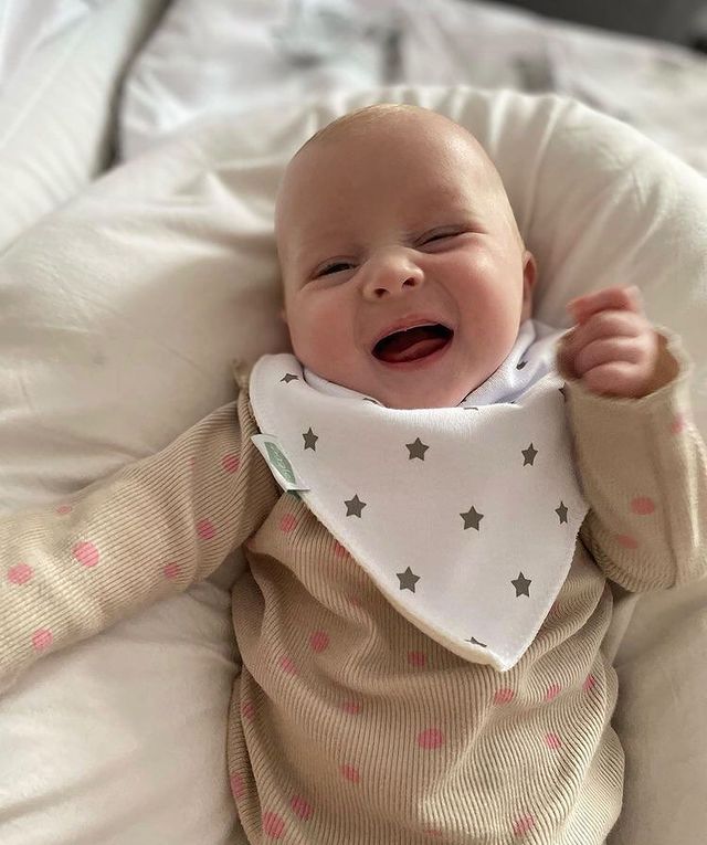 White with Grey Stars Bib