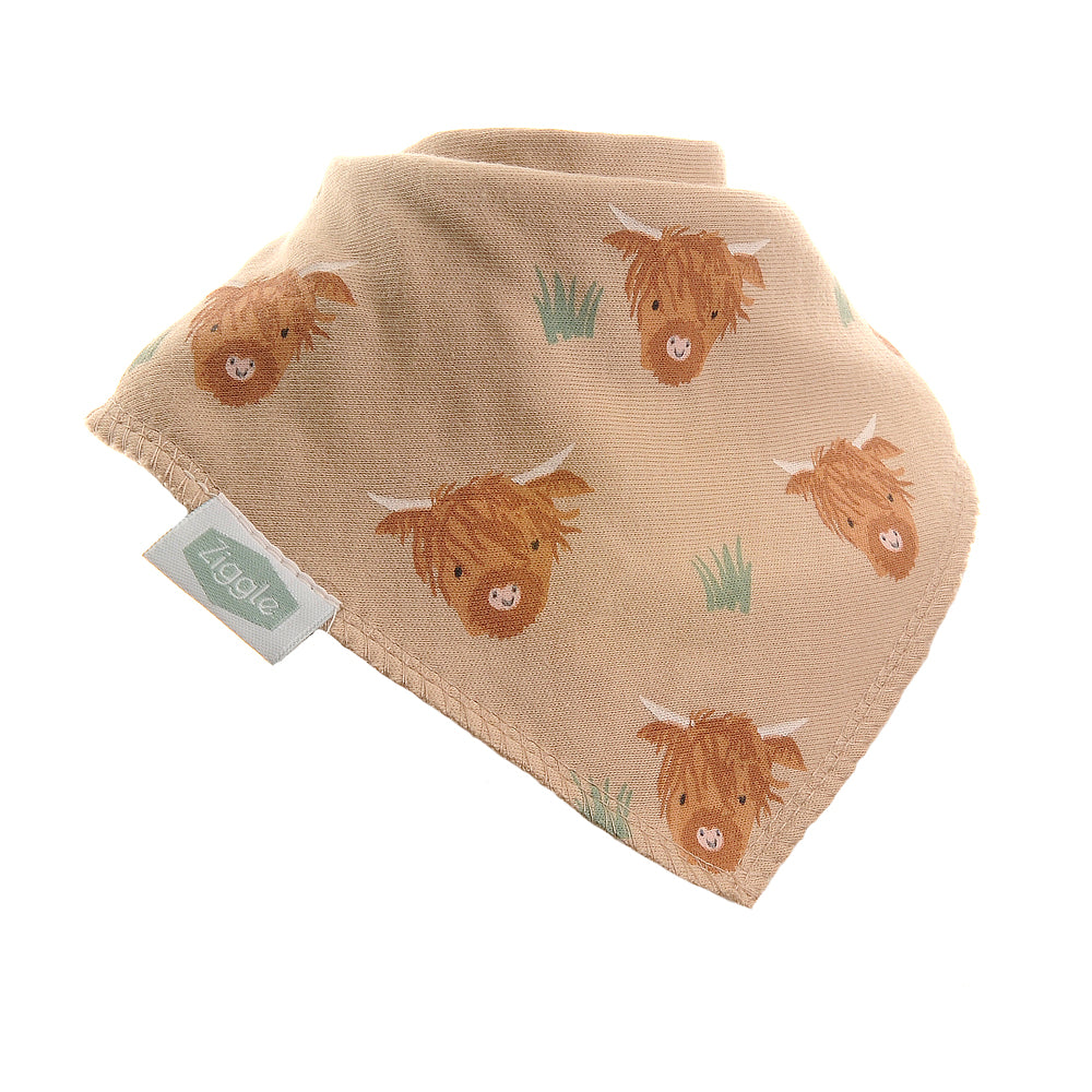 Highland Cow Print Bandana Dribble Bib for Babies — Ziggle