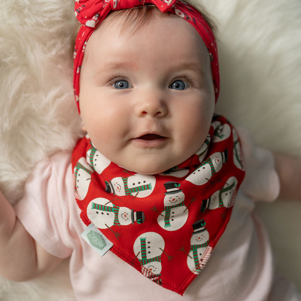 Christmas Red Snowman Bib