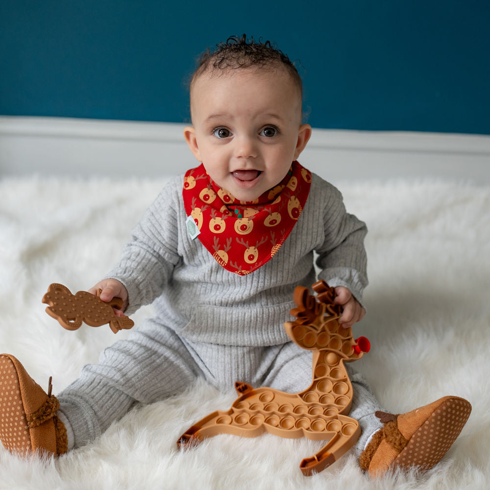 Reindeer Red AOP Christmas Bib