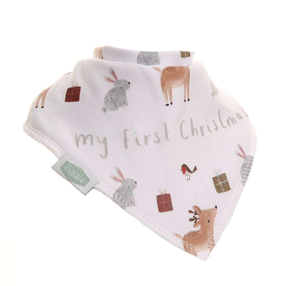 My First Christmas Winter Animals Bib ziggle