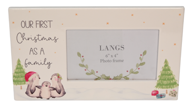Our First Christmas as a Family ceramic photo frame