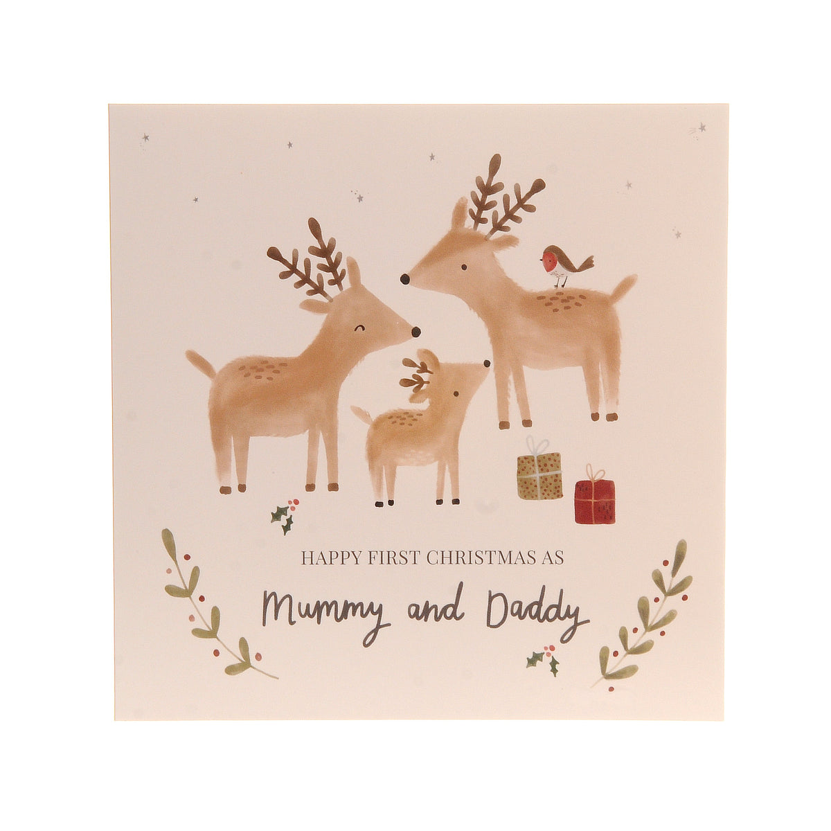 Happy First Christmas as Mummy and Daddy Reindeer Greeting Card ziggle