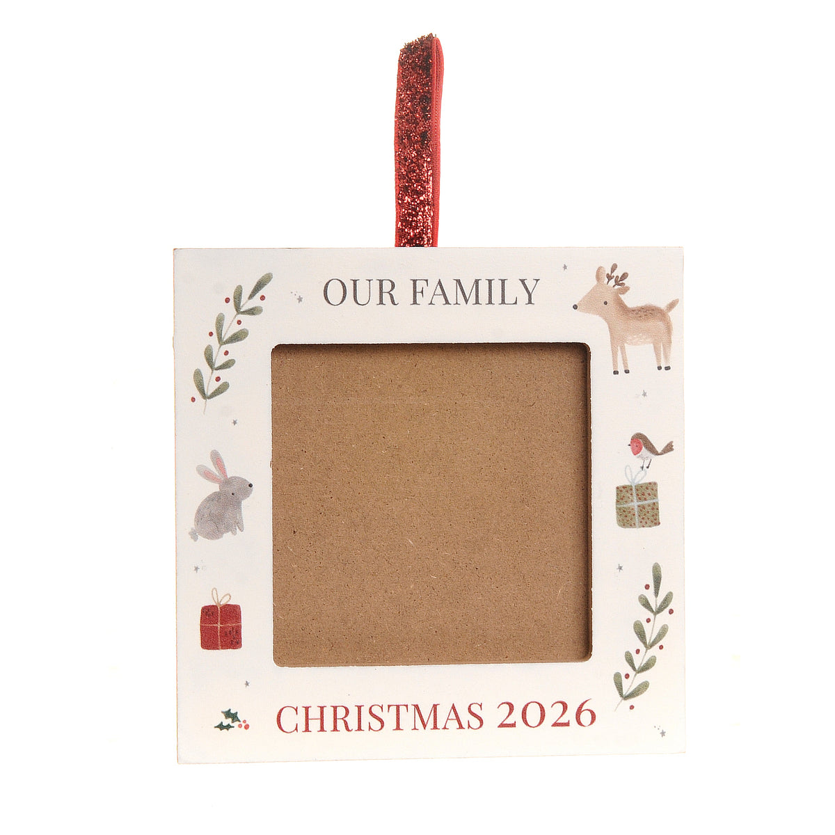 Our Family Christmas 2026 Wooden Photoframe Hanger ziggle