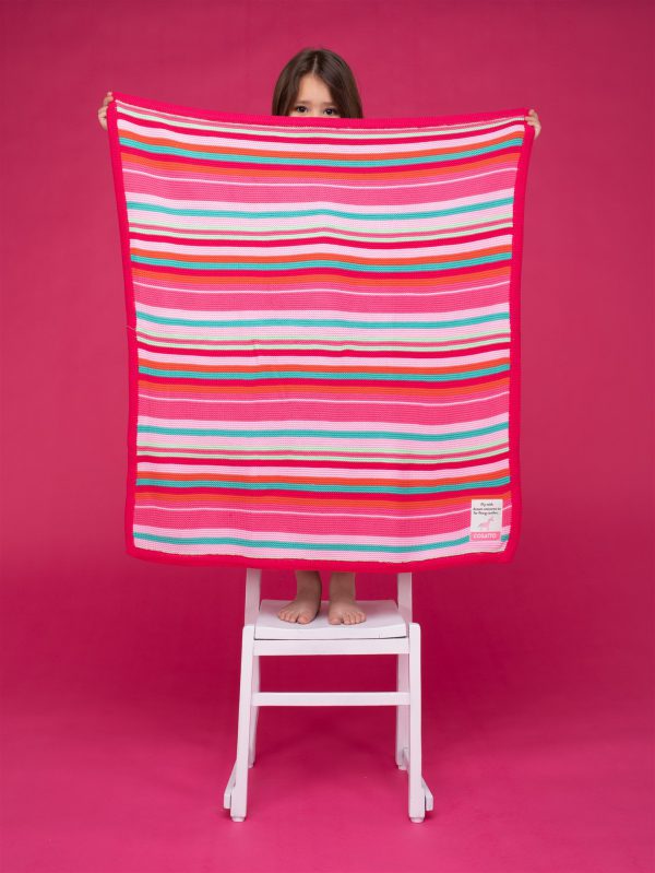 Cosatto Pink Striped Knit Blanket
