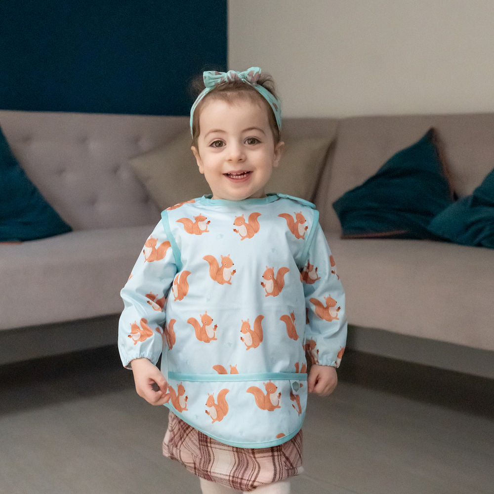 Coverall Feeding Bib Squirrels