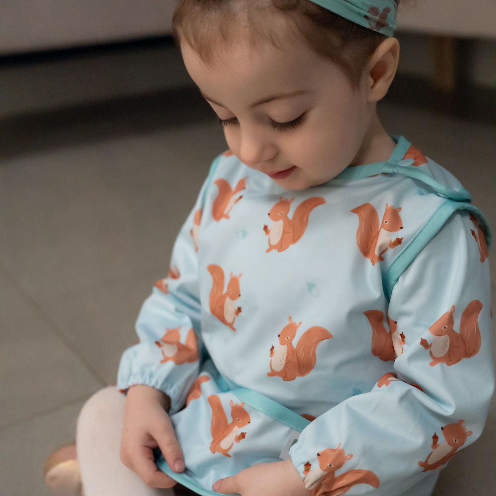 Coverall Feeding Bib Squirrels