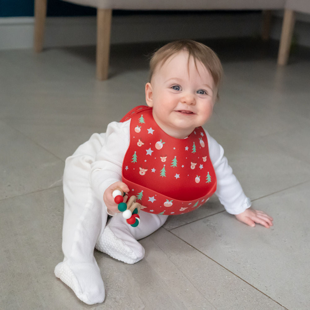 Christmas silicone and wood teether