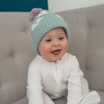 Flowers Wooly Hat and Mittens