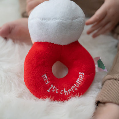 My First Christmas Santa Plush Baby Rattle
