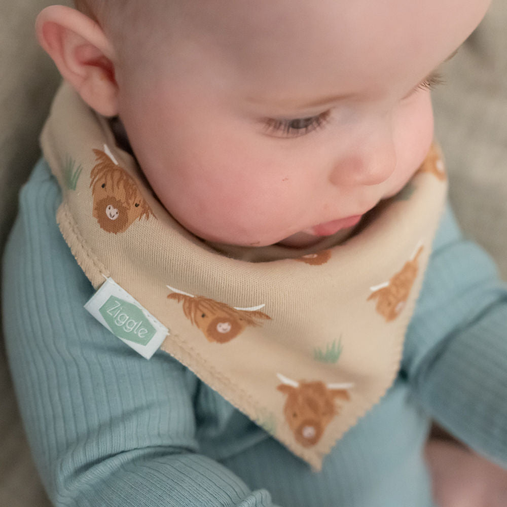 Highland Cow print bib