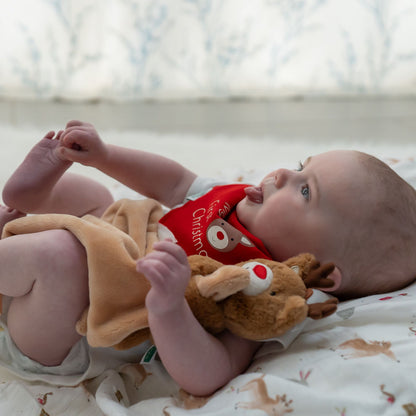 Christmas Reindeer & Rabbit Single Muslin