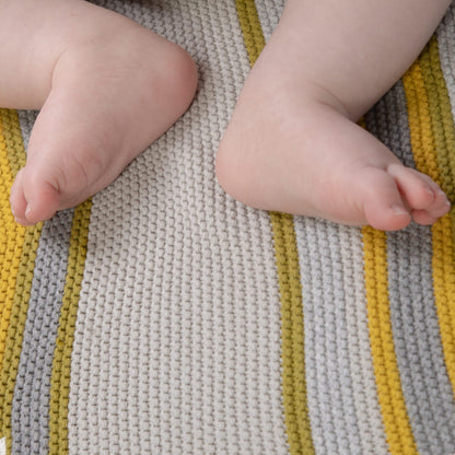 Cosatto Grey & Yellow Knitted Blanket