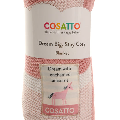 Cosatto Unicorn Garden Stripe Knitted Blanket