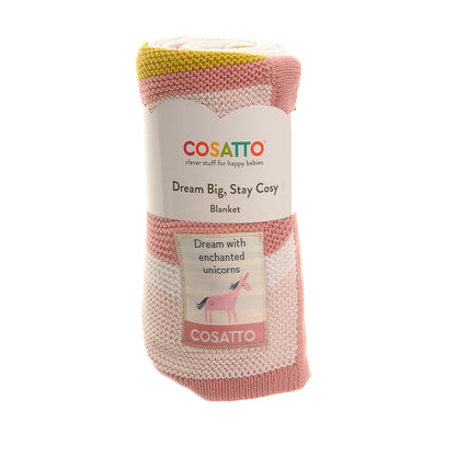 Cosatto Unicorn Garden Stripe Knitted Blanket