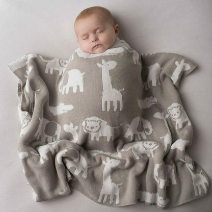 Grey and White Safari Blanket