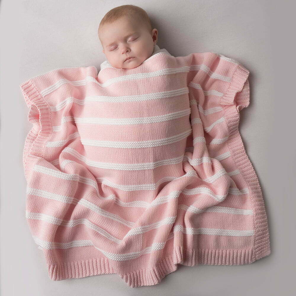 Pink and White Stripes Blanket