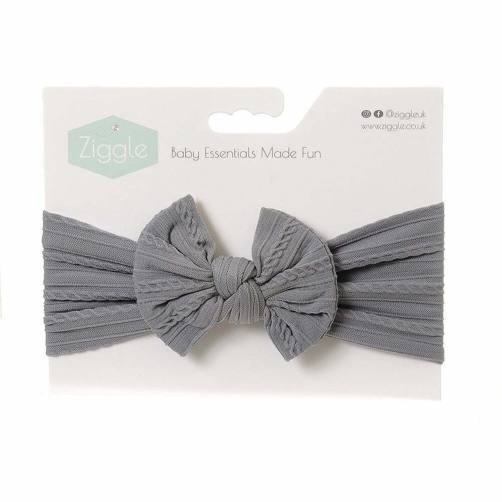 Top Bow Turban grey Headband