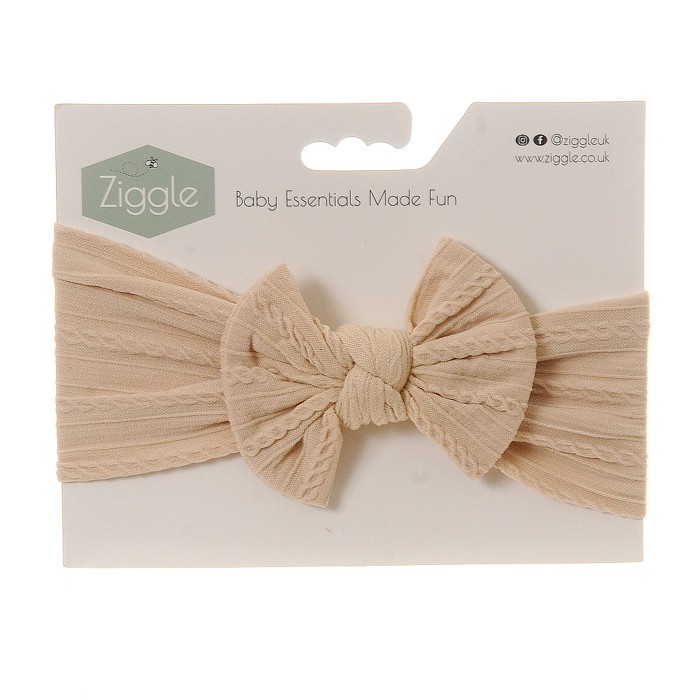 Cream top bow turban headband