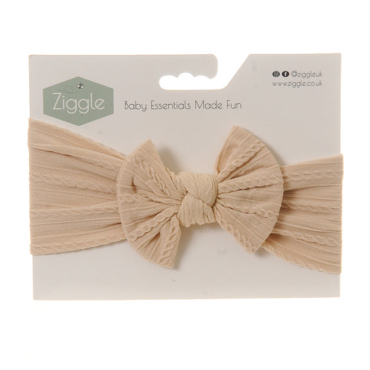 Cream top bow turban headband