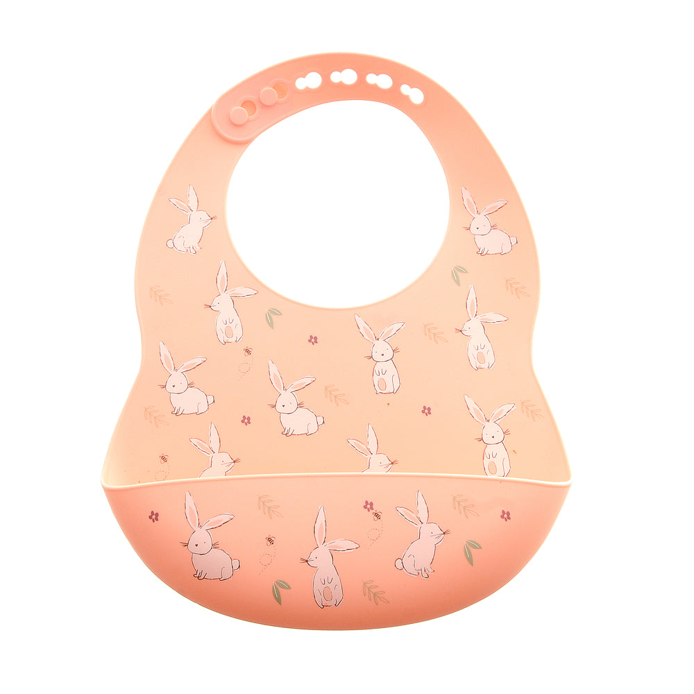 Catch It Silicone Bib Bunnies Pink