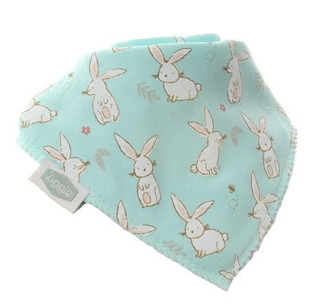 Bunnies on Mint bib