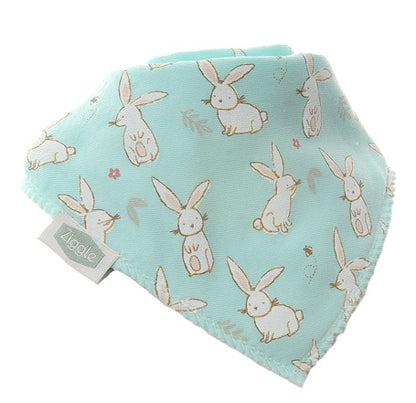 Bunnies on Mint bib