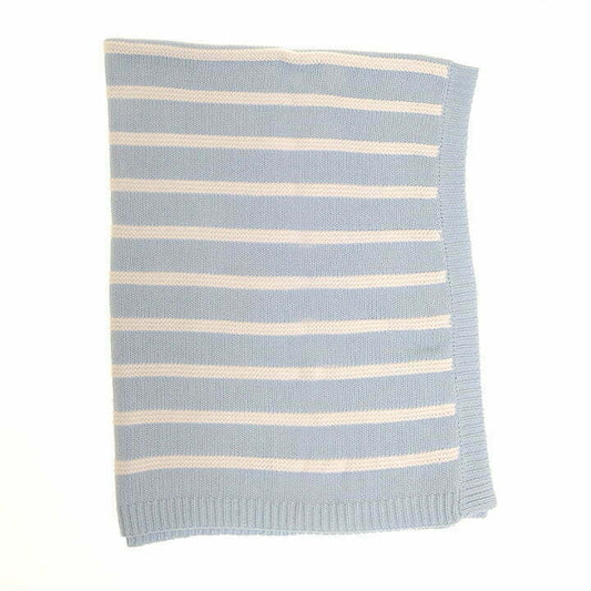 Blue and White Stripes Blanket