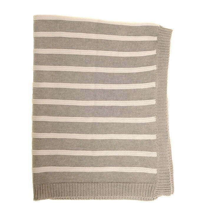Grey and White Stripes Blanket