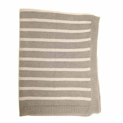 Grey and White Stripes Blanket