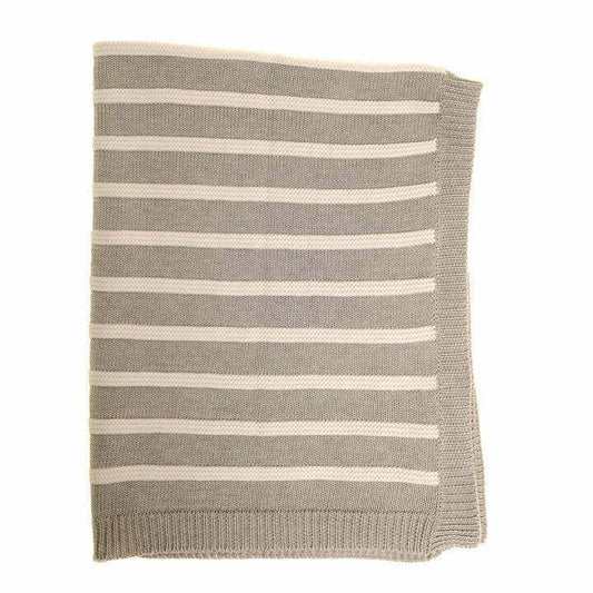 Grey and White Stripes Blanket
