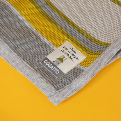 Cosatto Grey & Yellow Knitted Blanket