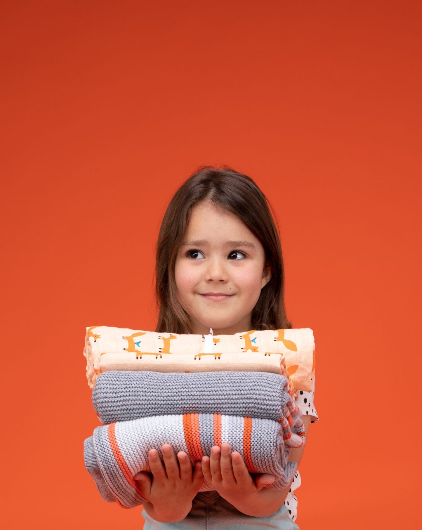 Cosatto Grey & Orange Striped Blanket