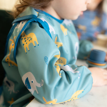 Coverall Feeding Bib Giraffe and Elephant