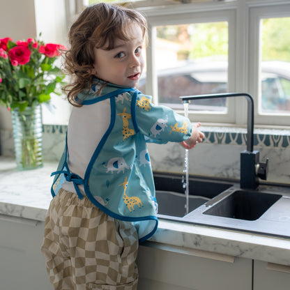 Coverall Feeding Bib Giraffe and Elephant