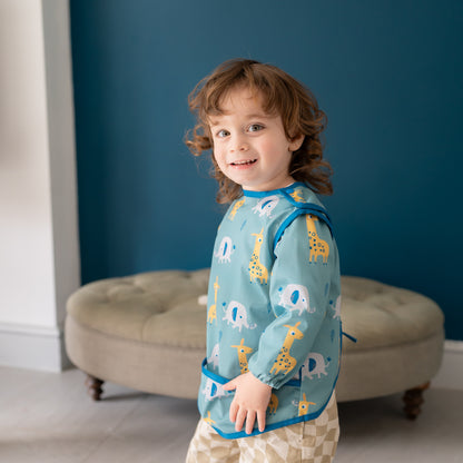 Coverall Feeding Bib Giraffe and Elephant