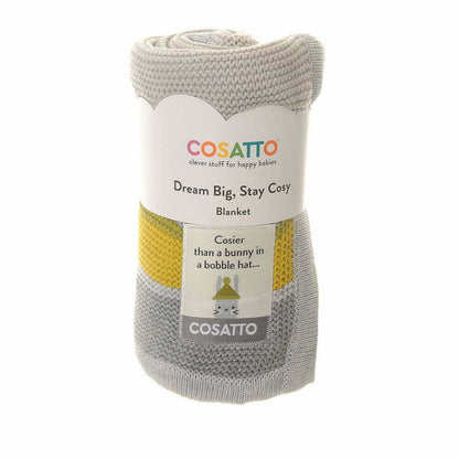 Cosatto Grey & Yellow Knitted Blanket