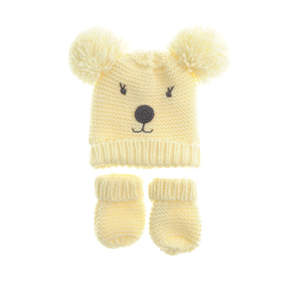 Cream Bear Hat and Mittens Ziggle