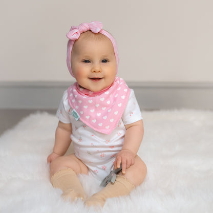 Hearts and Bows Bib Set