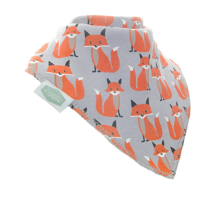 Foxes on a grey background bandana dribble bib