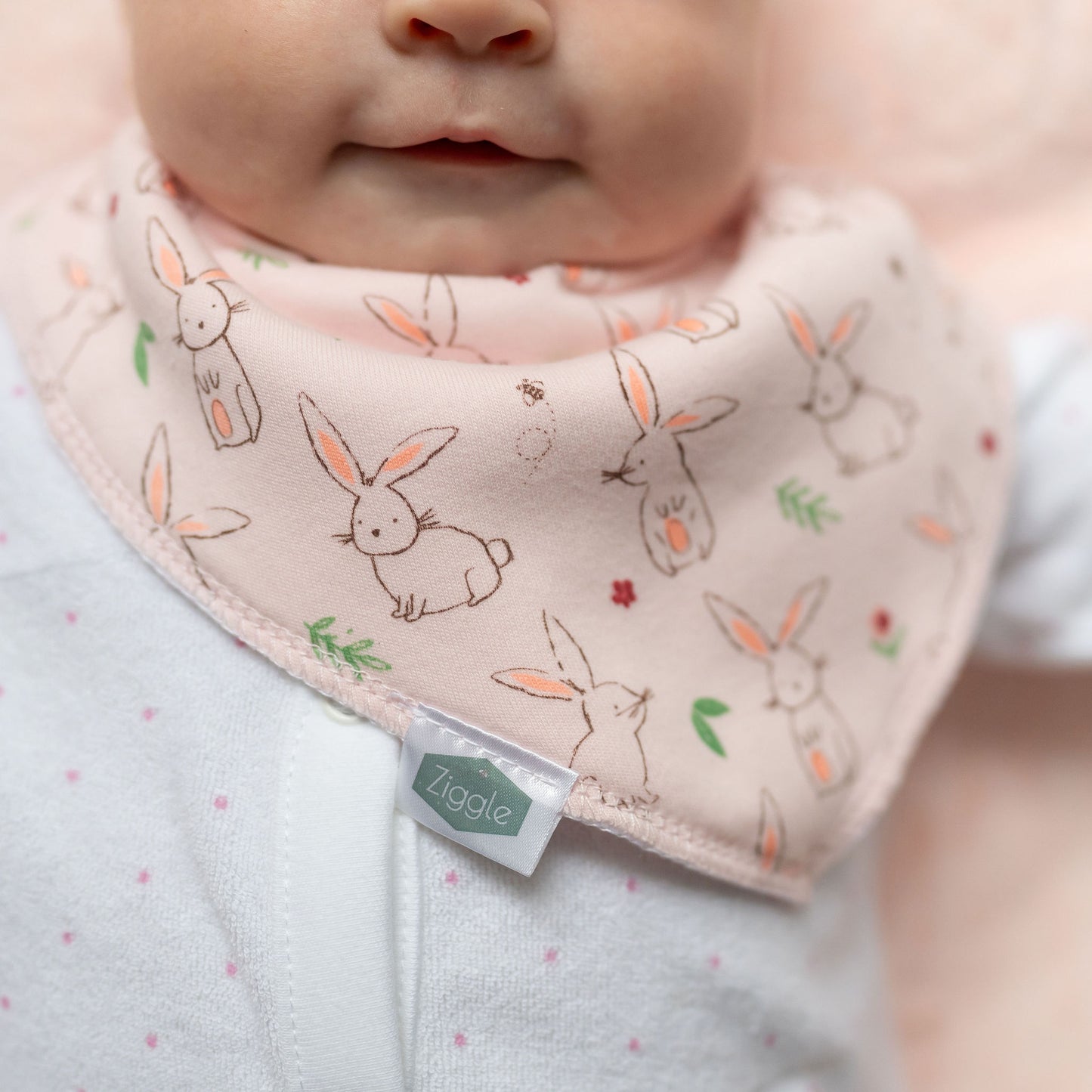 Bunnies on Pink bib