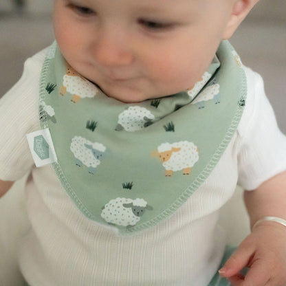 Sheep and grasses dribble bib Ziggle