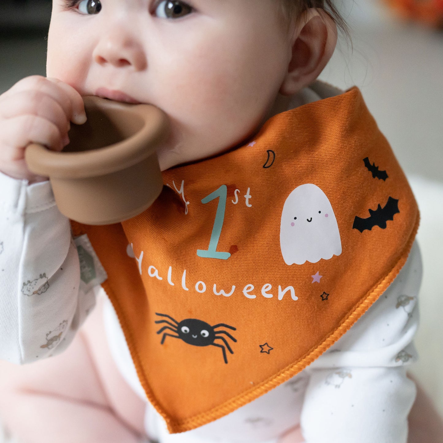 My 1st Halloween dribble bib orange