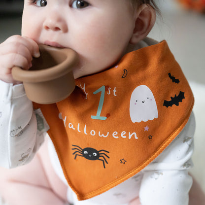 My 1st Halloween dribble bib orange