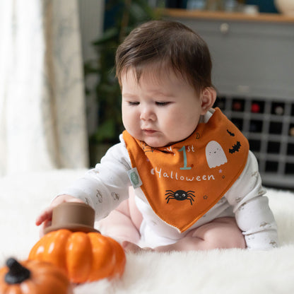 My 1st Halloween dribble bib orange